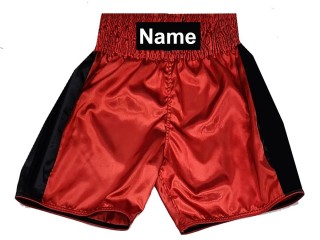 กางเกงมวยสากลสั่งทำ กางเกงมวยสากลปักชื่อได้ : KNBSH-033 แดง
